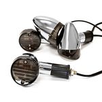Krator Motorcycle 4 pcs Smoke Bullet Turn Signals Lights Compatible with Honda VT Shadow Spirit Velorex Deluxe 600 750 1100