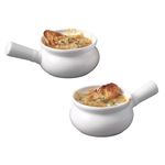 Starfrit Gourmet Bistro - Set of 2 Porcelain Onion Soup- Stain Resistant - Oven, Microwave and Dishwasher Safe