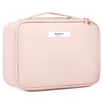 Travel Makeup Bag Large Cosmetic Bag Makeup Case Organizer for Women (Soft Pink)