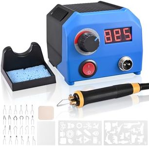 Trsaow Kit pyrograveur à bois, machine de pyrogravure LCD 60 W (température réglable de 0 à 700 ℃), kit de brûleur à bois complet avec 1 stylo et 23 pointes de fil de pyrogravure
