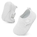JOINFREE Baby Girls Shoes Boys Sneakers Barefoot Infant First Walking Shoe Sports Sneaker White 12-18 Month Infant