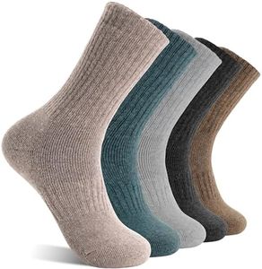 MOGGEI Womens Merino Wool Socks for Hiking Winter Warm Thick Thermal Crew Cozy Cabin Ladies Gift Comfy Boot Work Socks 5 Pairs(Assorted K(5 Pairs))