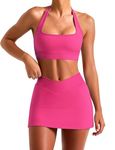 OZICERD Tennis Skirt Two Piece Skirt Sets for Women 2 Piece Skirt Set Going Out Golf Mini Skort Athletic Dress Workout Set Pink S