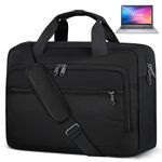 Laptop Bag 17.3 Inch Messenger Bag Mens Briefcase Waterproof Laptop Case Computer Bag for Men Women Laptop Carrying Case for Travel Business School,Black