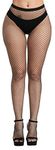 Pareberry Women's High Waisted Fishnet Tights Sexy Wide Mesh Fishnet Stockings, Black(small Hole), One Size