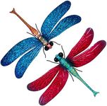 UXZCVIO Metal Dragonfly Garden Art Decorations,-17.5 inches Outdoor Hanging Wall Decor Sculptures for Home Garden Yard (2 Pack) Dragon Flies for Garden