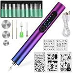 Electric Engraving Pen Kit, Cordless Rechargeable Engraver Pen with 36 Bits, Portable Mini Engraving Tool Kit, DIY Rotary Etching Pen for Carving Glass Metal Jewelry Wood Manicure