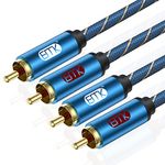 EMK 2RCA Cable, 2RCA Cable RCA Phono Plug 2 RCA Male to 2 RCA Aluminum Shell Phono to 2rca Cord RCA Audio Cable for HDTV, Speaker, Gaming Consoles, Hi-Fi Systems (3m)