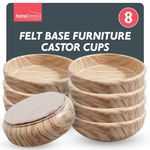 8pk Caster Cups to Protect Wooden Floor | Furniture Feet Cups with Felt Bases, Floor Protectors for Furniture Legs | Castor Cups for Wooden Floors | Furniture Castor Cups Caster Cups to Protect Carpet