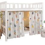 Teanea Bottom Bunk Bed Curtains Privacy Cloth Underbed Curtains for Low Loft Bed Twin, 2 Panels, Pineapple