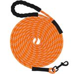 Taglory Training Lead for Dogs 20 m, Reflective Long Dog Rope Lead with Soft Padded Handle for Small Medium Large Dogs, Orange