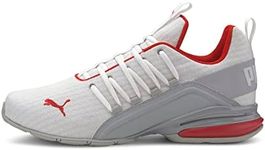 PUMA Men's Axelion Running Shoes, White White High Rise High Risk Red 02, 12, White Puma White High Rise High Risk Red 02, 12