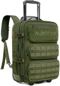 AUROTIER Rolling Tactical Laptop Backpack, 17 Inch Wheeled Military Computer Backpack for Men and Women, Roller Carry on Luggage for Work Travel, Overnight Molle Outdoor Hiking Bag with Wheels, Green