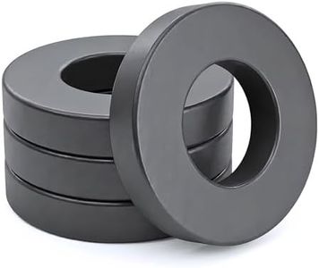 Large Round Magnets, Strong C8 Industrial Ceramic Ring Magnets (Ferrite), 2.4" OD x 1.3" ID x 0.4" Thick, for Science Projects & DIY Craft Making (4)