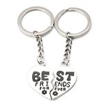 TRIXES Best Friends Forever Heart Keyring, Bestfriend Keyring, Gift Ideas, Birthday Present, Stocking Filler, BFF, Matching Keyrings