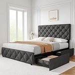 IDEALHOSE Full Size Bed Frame with 