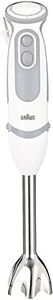 Braun MQ5207WH Hand Blender - MultiQuick 5 Vario Purée Stick with Stainless Steel Mixing Base, 1000 Watt, Includes 3-Piece Accessory Set, White/Grey