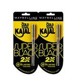 Maybelline New York Colossal Kajal, Super Black, Intense Colour, Sharp Definition, Long-lasting, 0.35g (Pack of 2)