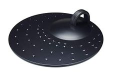 KitchenCraft Frying Pan Splatter Guard Lid with Handle, Metal Pan Lid, Dishwasher-Safe 31 cm (12''), Black