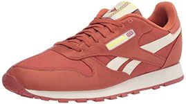 Reebok Leather (Ree) Cycle Unisex Sneaker, Baked Earth/Classic White/Yellow Flare, 8.5 US Men