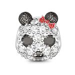 GNOCE Animals Head Charms 925 Sterling Silver Bead Charm fit All Bracelets Necklaces Gifts for Pet Lovers (Panda)