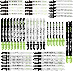 FASTPRO 50-Piece Jigsaw Blades Set with Case, Assorted T-Shank Jig Saw Blades for Wood, Metal and Plastic Cutting