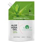 Aloe Vera Gel Bio Pure 100% Natural Lanzarote: Aloe Vera After Sun, Face Care, Face Moisturiser, Body Moisturiser, Hair Care, After Wax, Shave, Tattoo, Hydrating, Soothing - 5000 ml 5 L