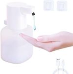 Automatic Foam Soap Dispenser, 420ML Infrared Hand-Free Touchless Soap Dispenser, Rechargeable Wall Mounted Hand Soap Dispenser for Home Bathroom, Kitchen (Liquid)