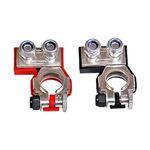 Cyancld 12V 2-Way Leisure Battery Terminals, Positive Negative Copper Car Motorcycle Audio Van Battery Connectors Clamps Tool