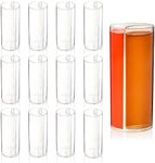 Split Shooters Divided Test Tube Plastic Shot Glasses – Clear Plastic Jager Bomb Chaser Shot Glass Glasses Cups – Fun Unique Glasses for Events Birthday Bachelor Bachelorette Parties - Set of 12