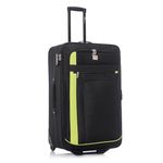 ATX Luggage Suitcase Large Expandable Soft Shell Durable Lightweight Hold Check in Trolley Case with 2 Wheels & Built-in 3 Digit Combination Lock (Black/Lime, 120 Liters)