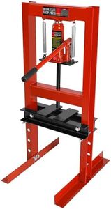 6 Ton Hydraulic Shop Press, H-Frame Garage Floor Adjustable Shop Press with Stamping Plates to Bend, Straighten, Or Press Parts, Install Bearings & U-Joints