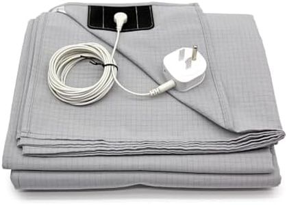 earthinglife 10% sliver fiber grounding sheet earthing uk grounding cord condcutive earthing sheet for better sleep（Grey 267x259cm for Super King）