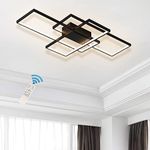 JIINOO Dimmable Ceiling Light,3 Squares Modern LED Ceiling Lamps with Remote Control,Creative Design 50W Acrylic Flush Mount Ceiling Light Chandelier Fixture for Living Dining Room Bedroom Kitchen