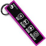 KEYTAILS Keychains, Premium Quality Key Tag for Motorcycle, Car, Scooter, ATV, UTV [Eat Sleep Ride Repeat]