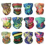 12 PCS Wide Seamless Headbands Bandana Scarf for Men/Women Magic Scarf Tube,Collars Muffler Scarf Face Mask UV Resistence Sport Headwear Turban Head Wrap for Music Festivals, Raves, Riding, Outdoors