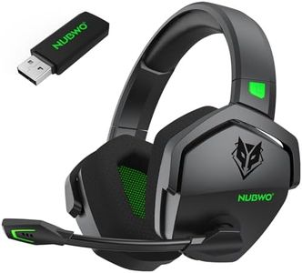 NUBWO G06 Dual Wireless Gaming Headset with Microphone for PS5, PS4, PC, Mobile, Switch: 2.4GHz Wireless + Bluetooth - 100 Hr Battery - 50mm Drivers - Green