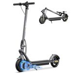 Jasion Electric Scooter, 500W Peak Motor, Up to 15.5 MPH, 12-15 Miles Ranges Foldable Electric Kick Scooter with Dual Braking System, Adults/Youth E Scooter for Commute (Gray)