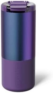 BrüMate Strova 18oz 100% Leakproof Insulated Coffee Mug | Ceramic-Lined Interior | Built-In Silicone Sleeve for Travel | Locking Flip Lid (Dark Aura)