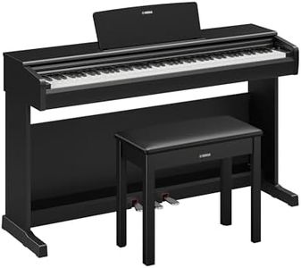 Yamaha Arius Series 88-Key Weighted Digital Piano Keyboard for Beginners, Full Size, Grand Piano Sound, 3-Pedal Unit, Bench Included, Classic Upright Design in Black, YDP-146B