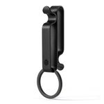 KeyUnity Titanium Black Double Side Quick Release Key Holder with Detachable Key Ring, Belt Loop Keychain Clip - Ideal EDC Organizer for Men & Women