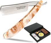 Gold Dollar Straight Razor Shaving Kit Acrylic Handle Retro Shaving For Men & Barber Shaving Ready Without Stabilizer