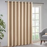 MIULEE Room Darkening Curtain Vertical Blinds Solid Extra Wide Window Blackout Curtain Grommet Top Room Divider Panel for Bedroom/Living Room/Patio Sliding Glass Door 1 PC, 100 x 84 Inch Beige