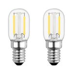 T22 LED E14 Fridge Bulbs 2W Warm White 2700K, 200LM, SES Pygmy Bulbs Replacement for E14 Refrigerator Bulb 15W 230V, Small Screw COB Filament Candle Bulbs Salt Lamp Night Light Bulbs, Pack of 2