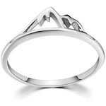 Stainless Steel Moutain Design Statement Promise Biker Party Ring (Silver, 4.5)