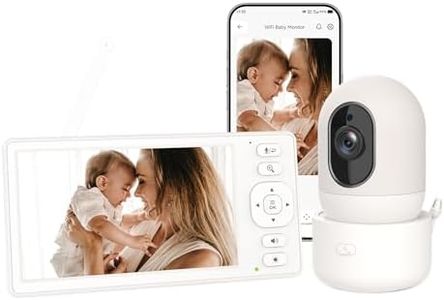 HelloBaby 5.5" 720P HD Video Baby Monitor Camera and Audio, Auto Tracking