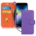 FYY Case for iPhone 7/8/SE 2020, Luxury PU Leather Wallet Phone Case with Card Holder Flip Cover for iPhone 7/iPhone 8/iPhone SE 2020 (2nd Gen) 4.7 inch - Purple