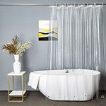 UFRIDAY Clear Shower Curtain Liner PEVA, Extra Long Bathroom Curtain Waterproof with 5 Magnets Bottom, for Home/Hotel, 72 x 78 inch