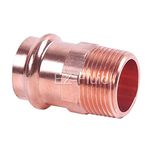 EZ-FLUID Plumbing 1-1/2" MIP x Press LF Copper Press Male Adapter Pressure Copper Fitting ProPress Male NPT x Press Connection for Residential,Commercial. (1 Pack)