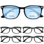 CCVOO 5 Pack Progressive Multifocal Reading Glasses for Women, Blue Light Blocking Readers Men Filter UV Ray/Glare Eyeglasses (5 Pack Black Bifocal, 1.0)